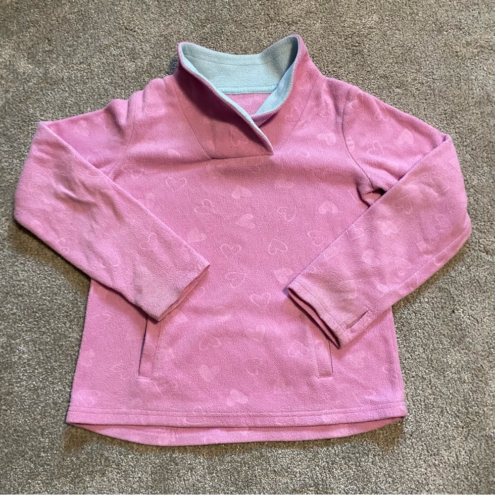 Girl’s Fleece Pullover with Wrap Collar